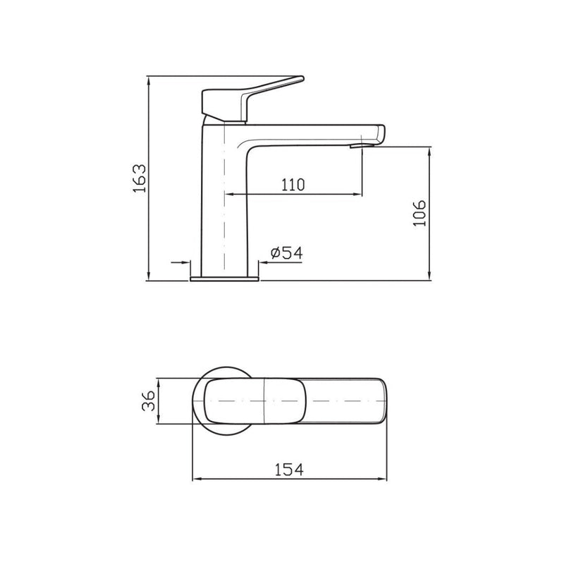 Zucchetti Brim Basin Mixer - Brushed Gold