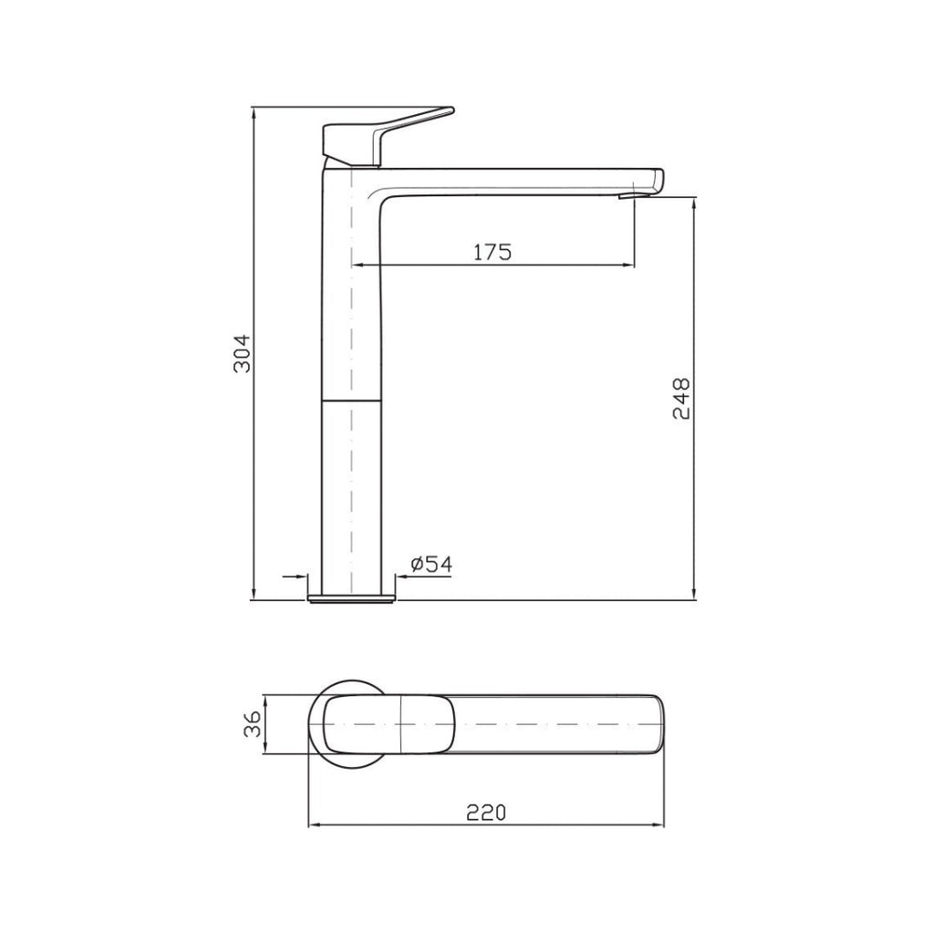 Zucchetti Brim Extended Height Basin Mixer - Chrome - ZBR382