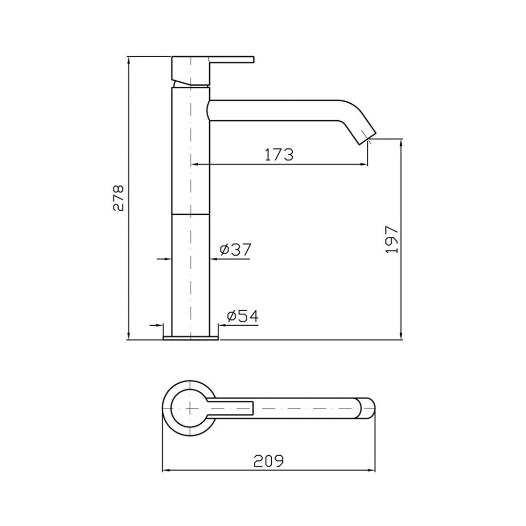 Zucchetti Gil Extended Height Basin Mixer - Chrome - ZGL709