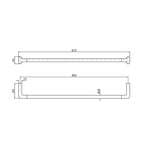 Zucchetti MedaMeda Single 800mm Towel Rail - Chrome - ZAD923