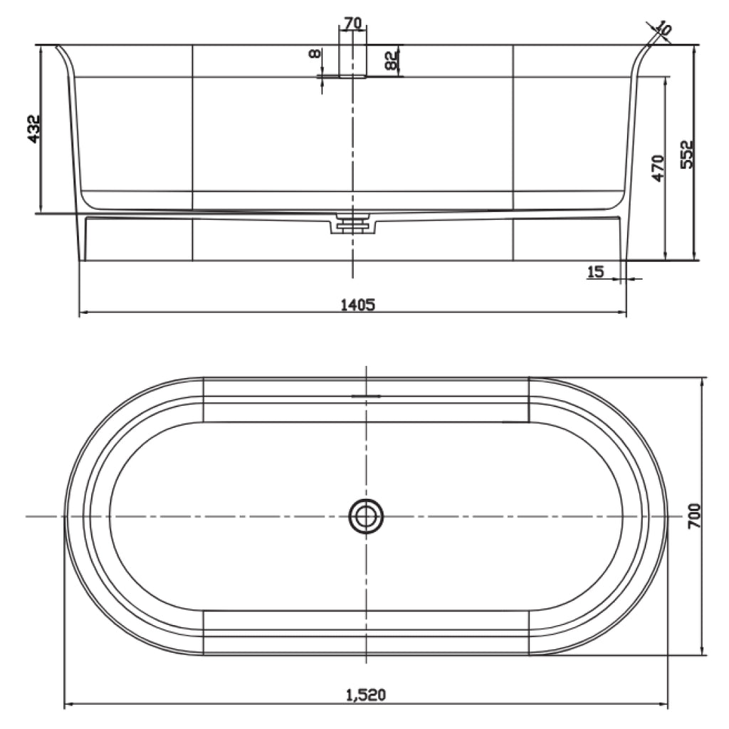 Studio Bagno Blast 1520 Freestanding Bath - Matte White - BL007/MW