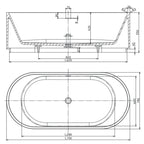 Studio Bagno Colonnade 1700 Freestanding Bath - Matte White - COL007/MW