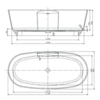 Studio Bagno Decus 1700 Freestanding Bath - Matte White - DEC007/MW