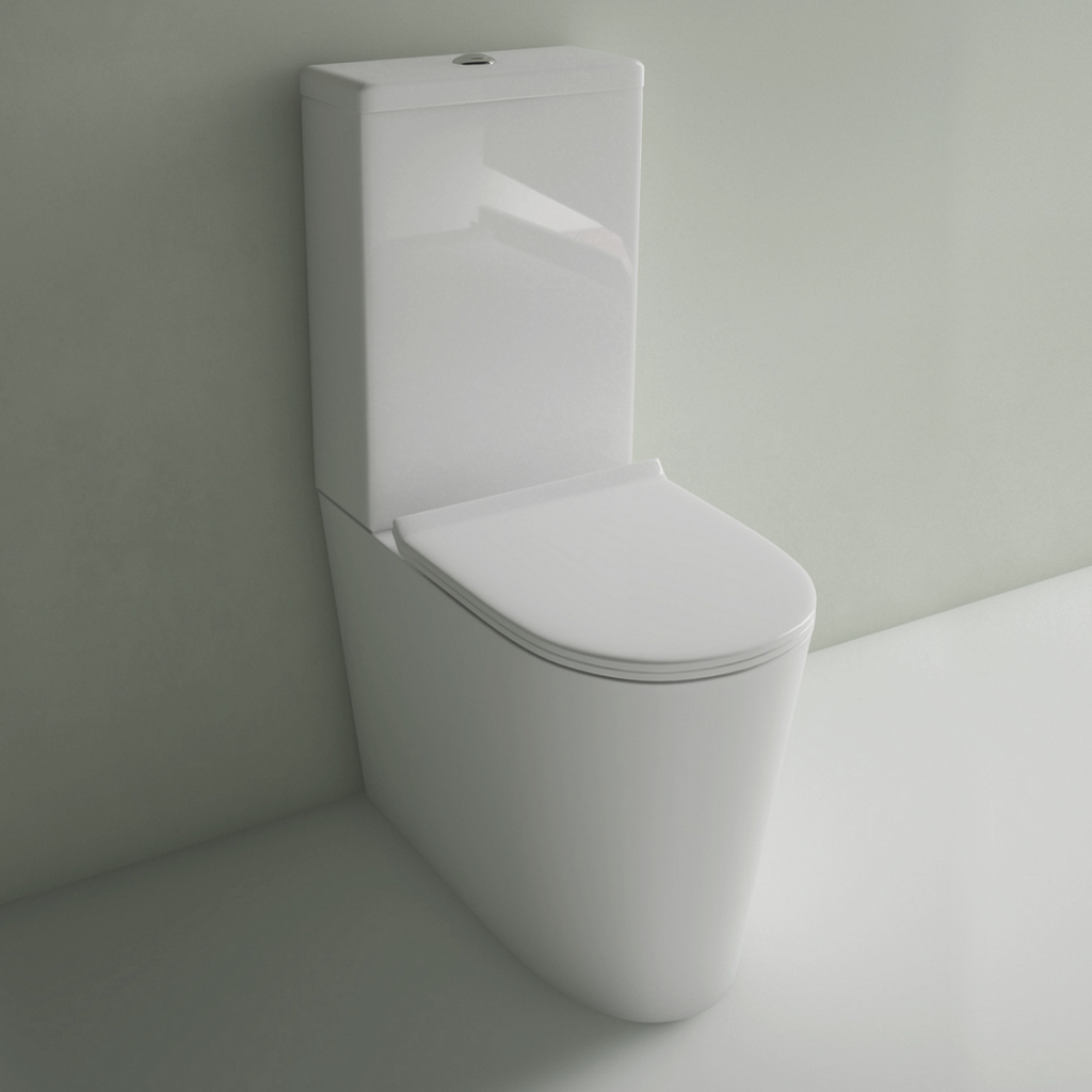 Studio Bagno Manhattan Hi Line Back To Wall Toilet Suite - Bottom Inlet - MHL001BI