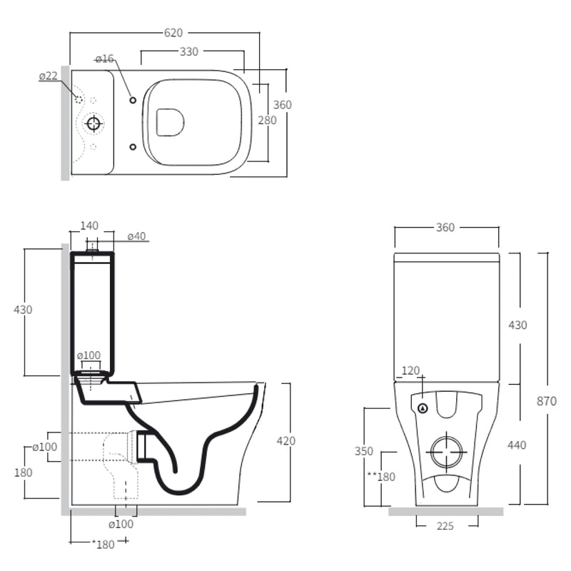 Studio Bagno Sythesis Eco Rimless Toilet Suite