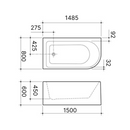Stylus Origin 1500 Left Hand Corner Bath - OR5LHCW
