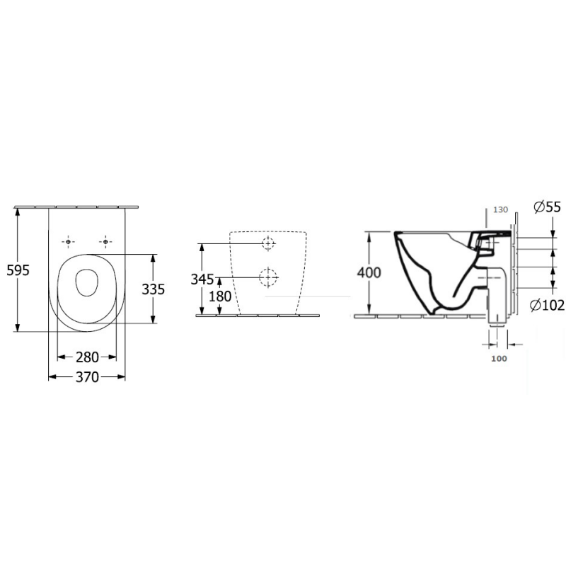 Villeroy & Boch Subway 3.0 Wall Faced Twistflush Argent Plate Toilet Package - No Flush Plate (Pan & Cistern Only) Button - 4671T101S4B + IN38905