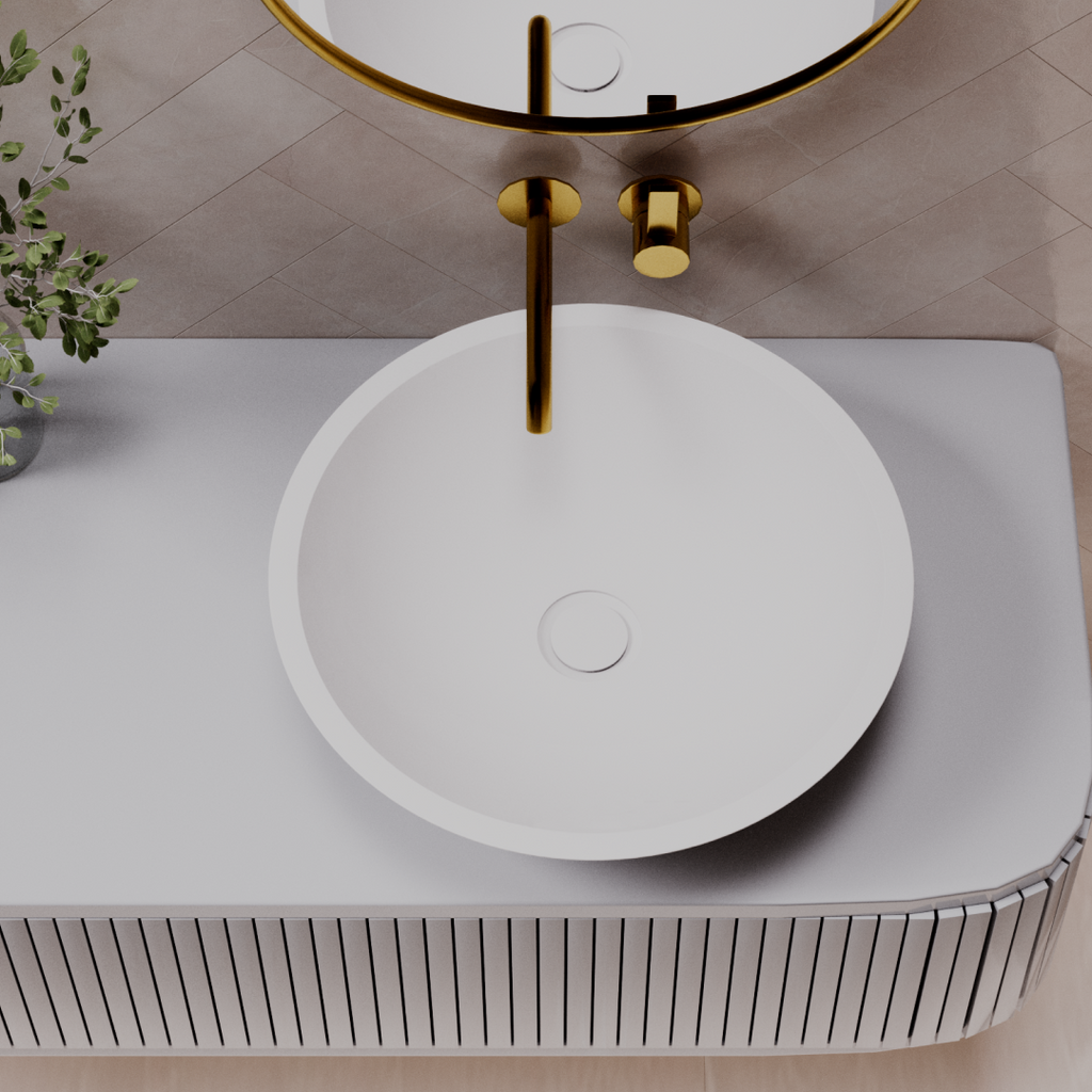 Pietra Bianca Surena Above Counter Basin - White Matte - PB3001-WM