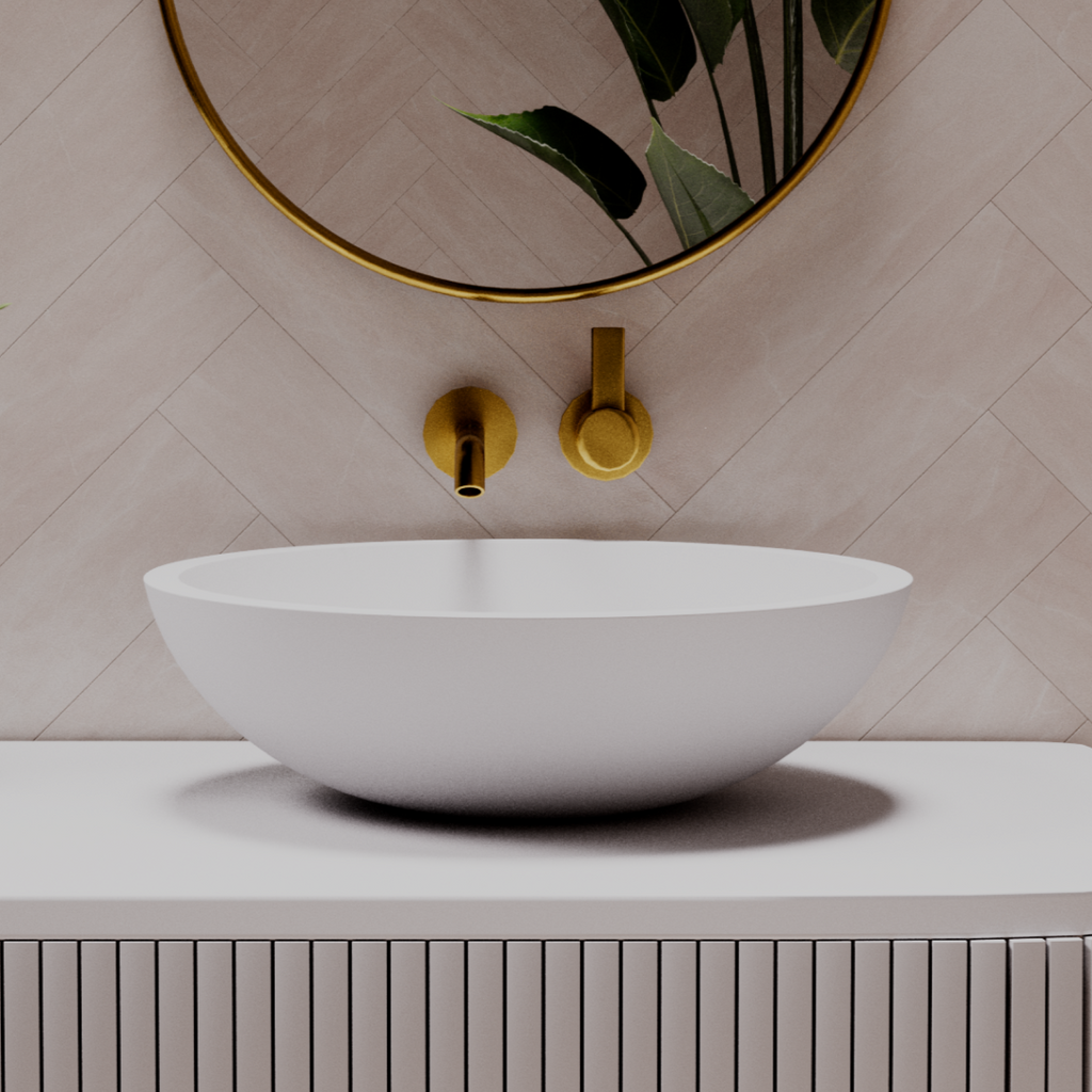 Pietra Bianca Surena Above Counter Basin - White Matte - PB3001-WM
