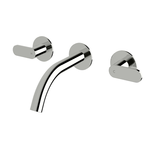 Sussex Duet 165 Wall Basin Tap Set - Chrome