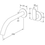 Sussex Duet 200 Progressive Wall Basin Mixer Set - Chrome - DPWBMS200