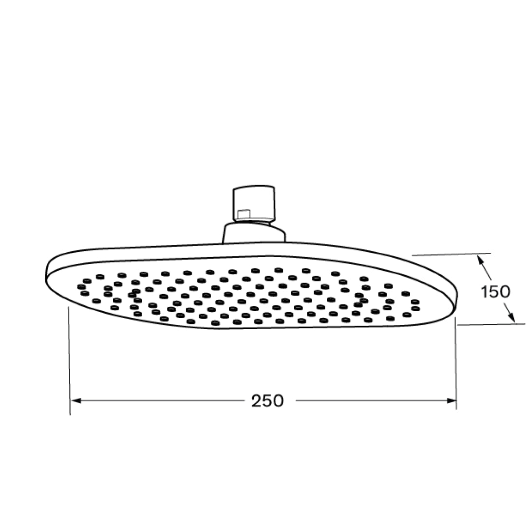 Sussex Duet Oval 250 Shower Head - Chrome - DSHO250