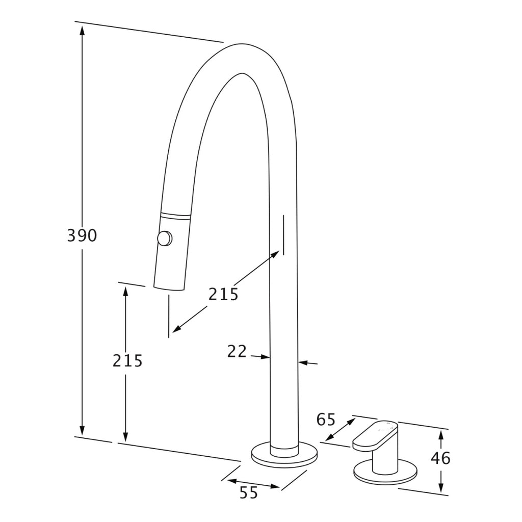 Sussex Duet Progressive Pull-Out Sink Mixer - Chrome - DSPMSPOS