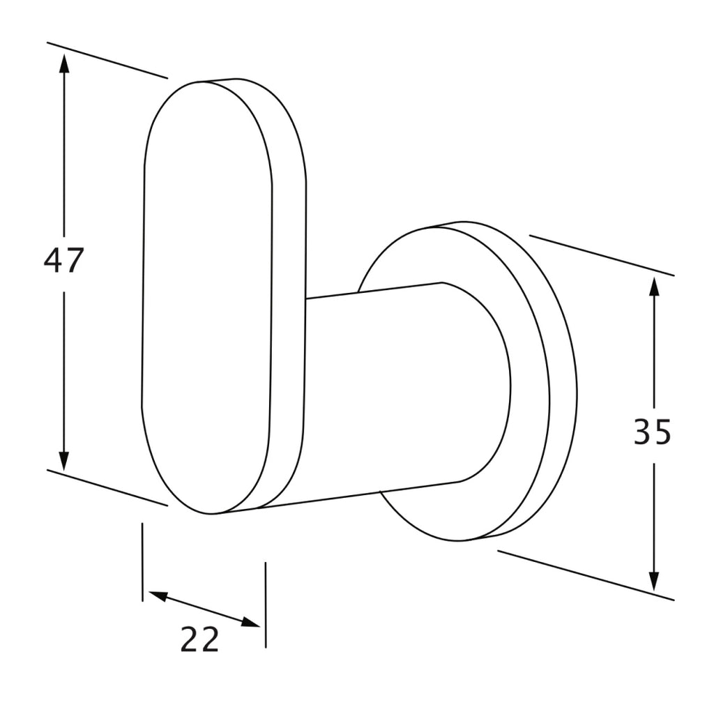 Sussex Duet Robe Hook - Chrome - DRH