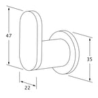 Sussex Duet Robe Hook - Chrome - DRH