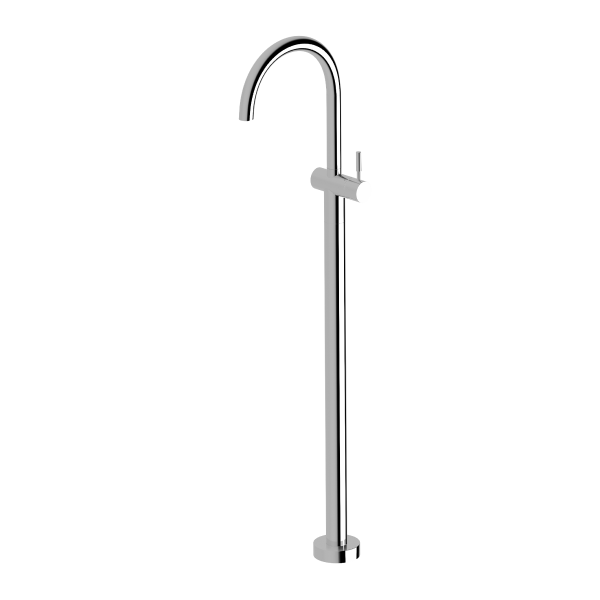 Sussex Voda Floormount Mixer with  Curved Spout w- Installation Kit - Chrome - VFMMCT + SXFMMIK