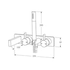 Sussex Calibre Bath Wall Mixer System 150mm - Chrome - CBMS150RH