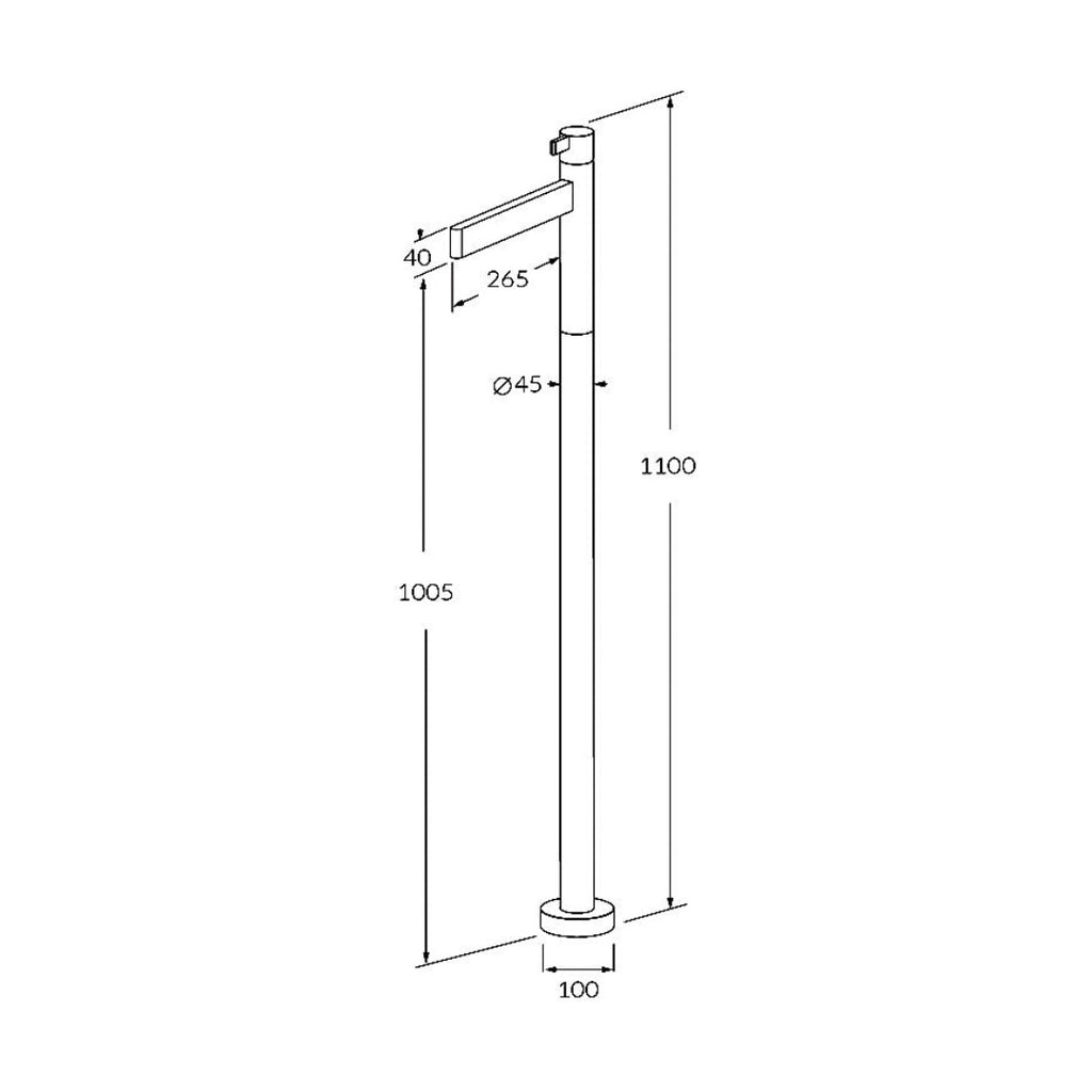Sussex Calibre Floormount Basin Mixer Straight - Chrome - CFMBMST + SXFMMIK