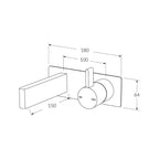 Sussex Calibre Wall Basin Mixer Spout System 150mm - Chrome - CWBMS150RH