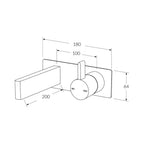 Sussex Calibre Wall Basin Mixer Spout System 200mm - Chrome - CWBMS200RH