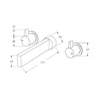 Sussex Calibre Wall Bath Set 175mm - Brushed Gunmetal - CBS175-13