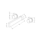 Sussex Calibre Wall Bath Set 225mm - Chrome - CBS225