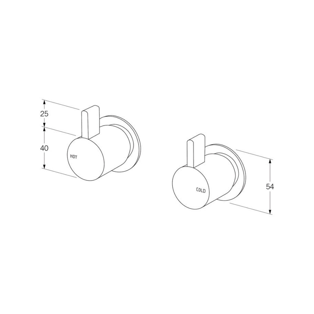 Sussex Calibre Wall Top Assemblies - Chrome - CWTA