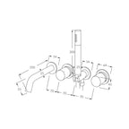 Sussex Circa Bath Mixer System 250mm with Handshower Chrome - RBMS250RH