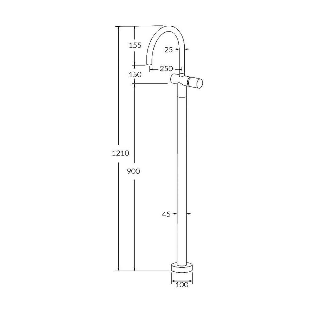 Sussex Circa Floormount Basin Mixer Curved - Chrome - RFMBMCT + SXFMMIK