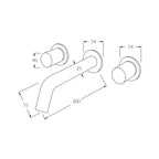 Sussex Circa Wall Bath Set 200mm - Chrome - RBS200