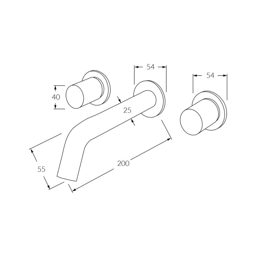 Sussex Circa Wall Bath Set 200mm - Chrome - RBS200