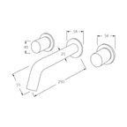 Sussex Circa Wall Bath Set 250mm - Chrome - RBS250