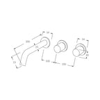 Sussex Circa Wall Bath Set Hostess System 200mm - Chrome - RBHS200RH