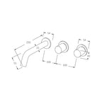 Sussex Circa Wall Bath Set Hostess System 250mm - Chrome - RBHS250RH