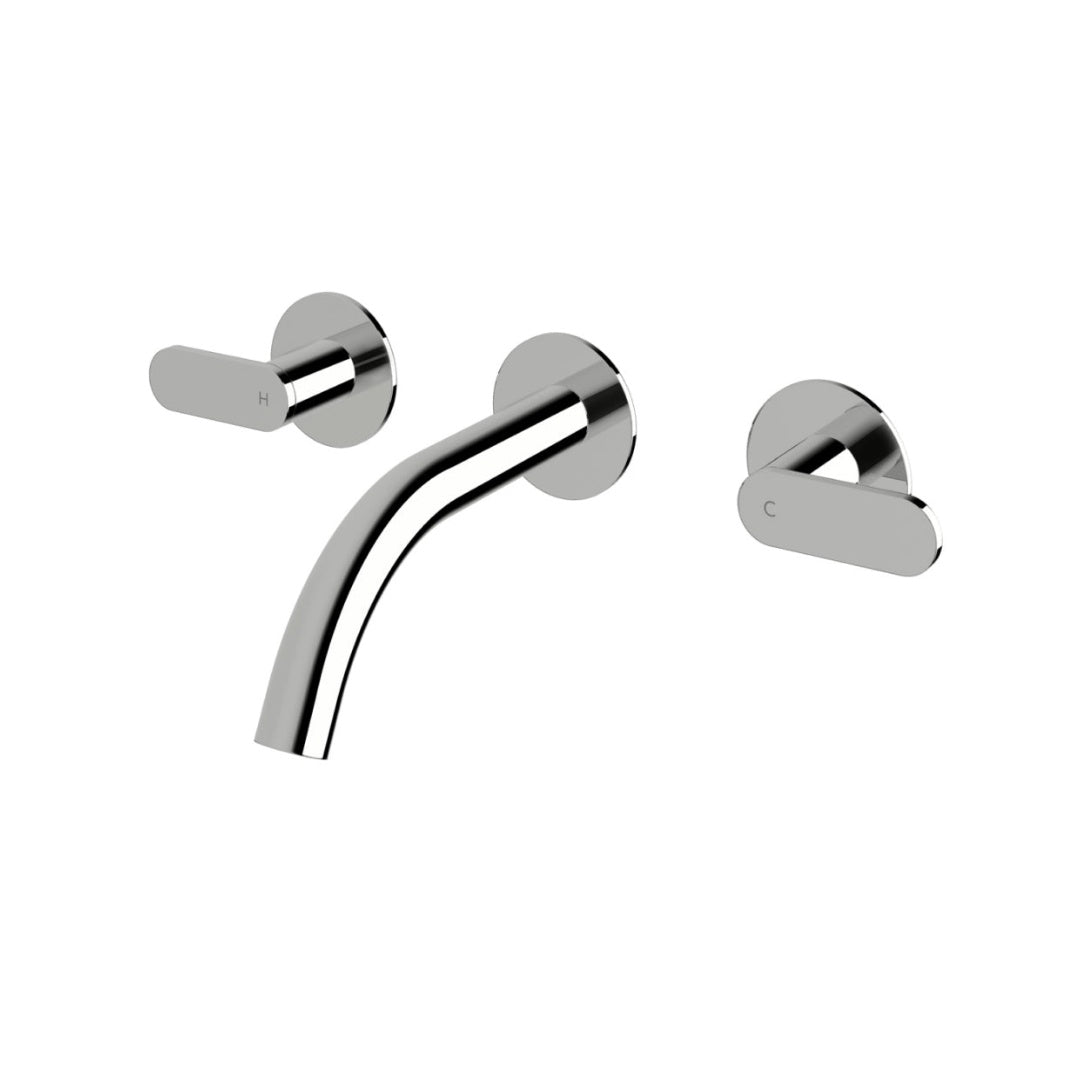 Sussex Duet 165 Wall Bath Tap Set - Chrome - DBS165