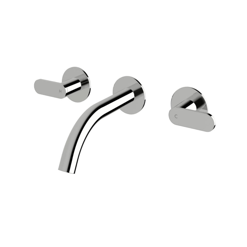 Sussex Duet 165 Wall Bath Tap Set - Chrome