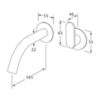 Sussex Duet 165mm Progressive Bath Mixer Set - Chrome - DPBMS165