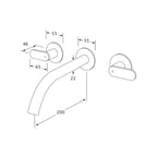 Sussex Duet 200 Wall Bath Tap Set - Chrome - DBS200