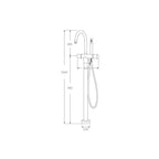 Sussex Floormount Mixer with Hand Shower - Chrome w- Installation Kit - RFMHT + SXFMMIK