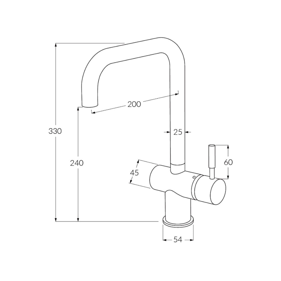 Sussex VODA Sink Mixer Square RH - Chrome - VSMQ