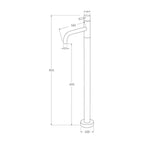 Sussex Voda 200mm Floor Mount Mixer with Straight Spout w- Installation Kit - Chrome - VFM200T + SXFMMIK