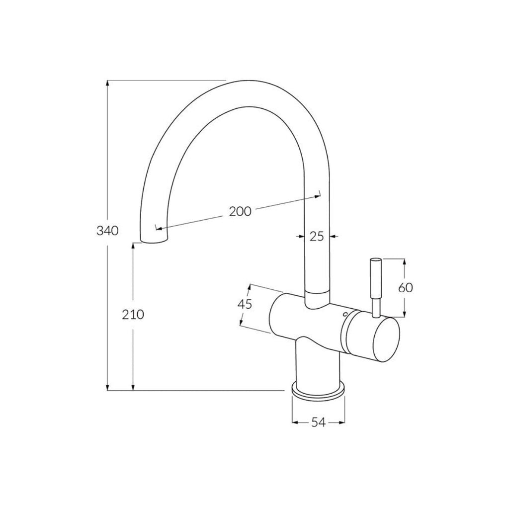 Sussex Voda Sink Mixer Curved - Chrome - VSMC