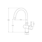 Sussex Voda Sink Mixer Curved RH Marine Grade Stainless Steel 316 - VSMCSSRH