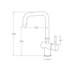 Sussex Voda Sink Mixer Square RH Marine Grade Stainless Steel 316 - VSMQSSRH