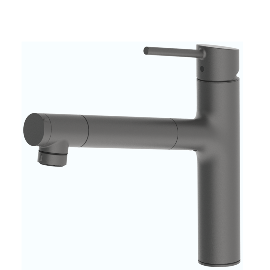 Taqua T-5 Built-In Filtration Pull-Out Sink Mixer Tap - Gun Metal