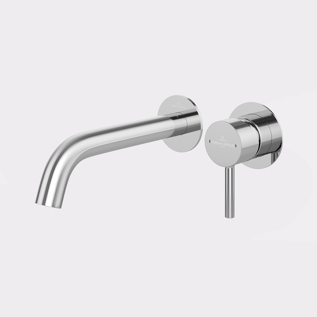 Villeroy & Boch Vita 35 Wall Mounted Basin Bath Mixer (Includes In-Wall Body) - LF Chrome - 1104561B + 8733500