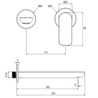 Villeroy & Boch O.Novo Wall Basin Mixer (Includes In-Wall Body) - LF Brushed Gold - 1044585B + 8733500