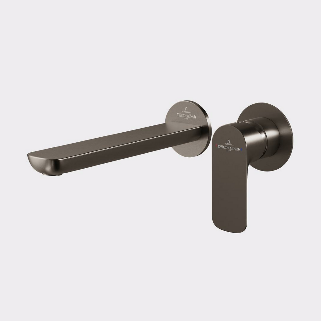 Villeroy & Boch O.Novo Wall Basin Mixer (Includes In-Wall Body) - LF Gun Metal - 1044590B + 8733500