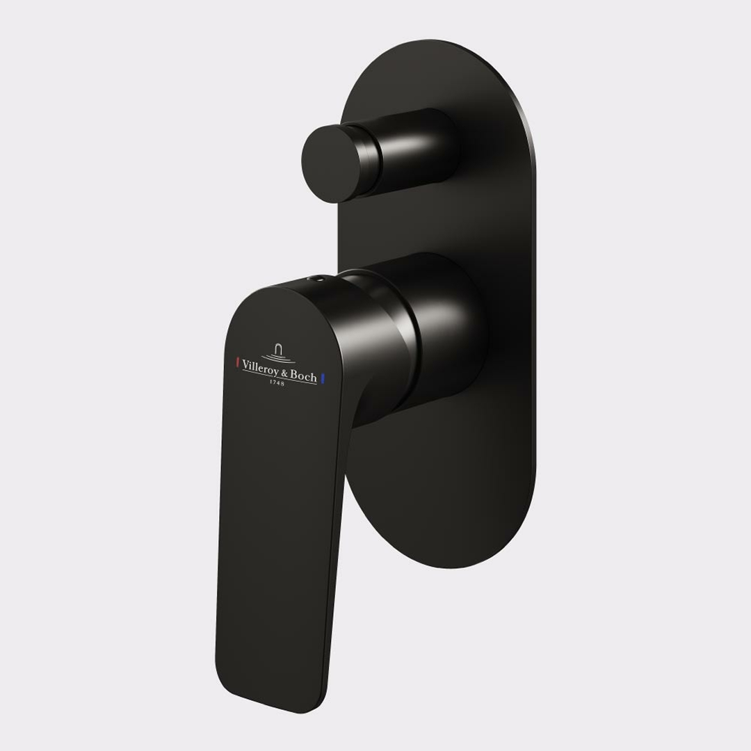 Villeroy & Boch O.Novo Style Diverter Mixer (Includes In-Wall Body) - LF Matte Black T166295