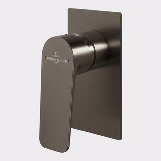 Villeroy & Boch O.Novo Style Rectangular Wall Mixer (Includes In-Wall Body) - LF Gun Metal T167390